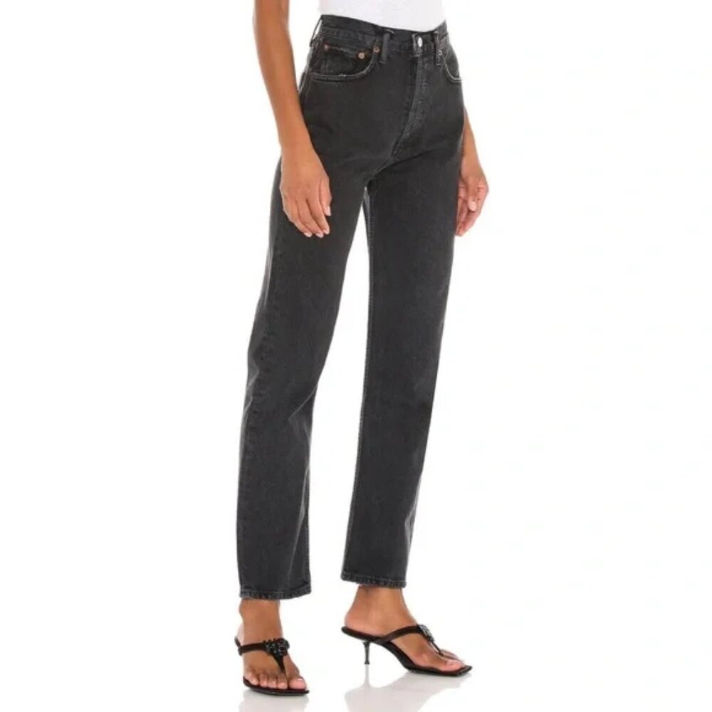AGOLDE 90s Pinch Waist Jeans Black Tea Size 28